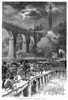 Harlem High Bridge, 1880. /Ntravelers Boarding A Ferry Near The High Bridge Over The Harlem River, New York. Wood Engraving, American, 1880. Poster Print by Granger Collection - Item # VARGRC0267312