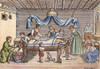 Trephining, 16Th Century. /Na Surgeon Trephining The Skull Of A Patient At Home. Line Engraving After A 16Th Century Woodcut. Poster Print by Granger Collection - Item # VARGRC0055035