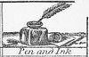 Quill & Ink Stand. /Nwood Engraving, English, 18Th Century. Poster Print by Granger Collection - Item # VARGRC0017489