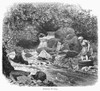 Scotland: Washing Laundry. /Na Woman Washing Laundry By A River In The Scottish Highlands. Wood Engraving, C1875, After Townley Green. Poster Print by Granger Collection - Item # VARGRC0094895