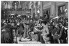 New York Stock Exchange. /N'Christmas Carnival In The New York Stock Exchange.' Line Engraving, 1885. Poster Print by Granger Collection - Item # VARGRC0050183