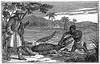 Mungo Park (1771-1806). /Nscottish Explorer In Africa. Mungo Park'S Servant Seized By A Crocodile. Wood Engraving, 19Th Century. Poster Print by Granger Collection - Item # VARGRC0000342