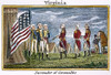 Yorktown: Surrender, 1781. /Nthe Surrender Of Lord Cornwallis To Major General Benjamin Lincoln At Yorktown, Virginia, 19 October 1781. American Engraving, 1827. Poster Print by Granger Collection - Item # VARGRC0057711