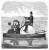 Water Velocipede, 1869. /Na Gallant Gentleman Propelling Two Ladies On A Lake. Wood Engraving, American, 1869. Poster Print by Granger Collection - Item # VARGRC0101218