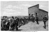 Oklahoma Land Rush, 1889. /Nline Outside The Land Office At Guthrie, Oklahoma, On The First Day Of The Oklahoma Land Rush, 22 April 1889. Contemporary American Wood Engraving. Poster Print by Granger Collection - Item # VARGRC0012006