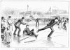 Baseball On Ice, 1884. /Nplaying Baseball On Ice Skates At Washington Park, Brooklyn. Wood Engraving, American, 1884. Poster Print by Granger Collection - Item # VARGRC0101150