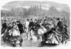 Ice Skating, 1869. /N'Skating On The Lake Of The Suresne, Bois De Boulogne, Paris.' Wood Engraving, English, 1869. Poster Print by Granger Collection - Item # VARGRC0053504