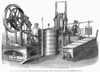 Ice-Making Machine, 1862. /Nsiebes' Patent Ice-Making Machine Exhibited At The World'S Fair In London, 1862. Wood Engraving From A Contemporary English Newspaper. Poster Print by Granger Collection - Item # VARGRC0096999