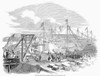 Brooklyn Navy Yard, 1849. /Nthe Dry Dock Works At The United States Naval Shipyard In Brooklyn, New York. Wood Engraving From An English Newspaper Of 1849. Poster Print by Granger Collection - Item # VARGRC0088588