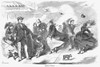 March Winds, 1869. /Nscene In An American City. Wood Engraving, American, 1859. Poster Print by Granger Collection - Item # VARGRC0089532