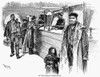 Immigrants, 1891. /N'At The Railroad Ticket-Office.' Engraving, 1891. Poster Print by Granger Collection - Item # VARGRC0266128