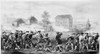 Battle Of Lexington, 1775. /Nthe Battle Of Lexington During The American Revolution, 19 April 1775. Line Engraving, 1903. Poster Print by Granger Collection - Item # VARGRC0004236
