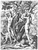 Eve Offering Apple To Adam. /Nline Engraving, 1590, By Theodor De Bry. Poster Print by Granger Collection - Item # VARGRC0001884