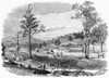 Australian Gold Rush, 1853. /Ngold Mining Camp At The Junction Of The Turon River And Oakey Creek In New South Wales, Australia, During The Gold Rush. Wood Engraving, English, 1853. Poster Print by Granger Collection - Item # VARGRC0266978