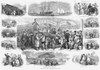 Immigration: Castle Garden. /Nvarious Scenes At The Castle Garden Immigration Station In New York City. Wood Engraving, American, 1866. Poster Print by Granger Collection - Item # VARGRC0117523