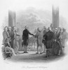 Washington: Inauguration. /Nthe Inauguration Of George Washington As The First President Of The United States At Federal Hall, New York, 30 April 1789. Steel Engraving, 1860. Poster Print by Granger Collection - Item # VARGRC0062191