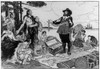 Canada: French Traders. /Nnative Americans Trading With The French In Eastern Canada, Early 17Th Century. Drawing By C.W. Jefferys. Poster Print by Granger Collection - Item # VARGRC0174646