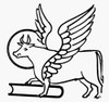 Saint Luke. /Na Winged Ox And Book, The Symbol Of Saint Luke. Line Drawing. Poster Print by Granger Collection - Item # VARGRC0099644