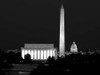 Our treasured monuments at night, Washington D.C. - Black and White Variant Poster Print by Carol Highsmith - Item # VARPDX463829