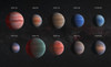 Artist concept of the 10 hot Jupiter WASP exoplanets with a variety of cloud properties Poster Print by Stocktrek Images - Item # VARPSTSTK204778S