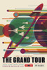 Retro space travel poster of a solar system grand tour aboard the Voyager spacecraft Poster Print by Stocktrek Images - Item # VARPSTSTK204750S