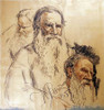Three Studies Leo Tolstoy Poster Print by Ilia Efimovich Repin - Item # VARPDX267153