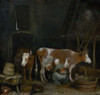 A Maid Milking a Cow in a Barn Poster Print by Gerard Ter Borch - Item # VARPDX459879