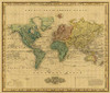 World on Mercators Projection, 1823 - Tea Stained Poster Print by Henry Tanner - Item # VARPDX394048