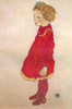 Little Girl With Blond Hair In Red Dress Poster Print by Egon Schiele - Item # VARPDX374355