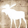 White On Wood Moose Mate Poster Print by Jace Grey # JGSQ736B