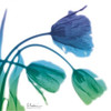 Tulips L83 Turq Blue Poster Print by Albert Koetsier # AK7SQ019C