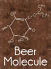 Beer Molecule 2 Rect Brown Poster Print by Lauren Gibbons # GLRC041B2
