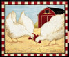 Red Barn Chickens Poster Print by Dan DiPaolo # DDPRC496