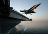 An F/A-18A Hornet clears the flight deck aboard aircraft carrier USS Harry S Truman Poster Print by Stocktrek Images - Item # VARPSTSTK100743M