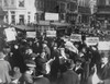 Crowd at Times Square holding up Extras telling about the signing of the Armistice Poster Print by Stocktrek Images - Item # VARPSTSTK500275A