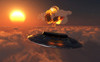 A UFO observing an atomic bomb blast Poster Print by Mark Stevenson/Stocktrek Images - Item # VARPSTMAS200138S