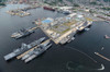 Aerial view of military ships moored at Sasebo, Japan Poster Print by Stocktrek Images - Item # VARPSTSTK108334M