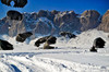 Pallets of supplies land in the snow-covered ground during an airdrop in Afghanistan Poster Print by Stocktrek Images - Item # VARPSTSTK105652M