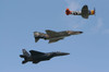 An F-15 Eagle, P-47 Thunderbolt, and F-4 Phantom fly a heritage flight Poster Print by Terry Moore/Stocktrek Images - Item # VARPSTTMO100697M