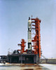 Gemini 5 spacecraft on its launch pad Poster Print by Stocktrek Images