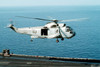 An SH-3H Sea King helicopter prepares to land on USS Saratoga Poster Print by Stocktrek Images - Item # VARPSTSTK105981M