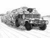 Ink drawing of a humvee driving on a dusty path Poster Print by Photon Illustration/Stocktrek Images - Item # VARPSTPHT100001M