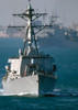 The US Guided Missile Destroyer USS McFaul leads USS Whidbey Island through the Suez Canal Poster Print by Stocktrek Images - Item # VARPSTSTK100023M