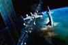 Painting of a space station above Earth Poster Print by Stocktrek Images - Item # VARPSTSTK201036S