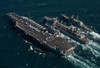 Underway replenishment at sea with US Navy ships in the Arabian Gulf Poster Print by Stocktrek Images - Item # VARPSTSTK106179M