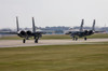 F-15E Strike Eagles of the US Air Force line up for takeoff Poster Print by Rob Edgcumbe/Stocktrek Images - Item # VARPSTRDG100145M