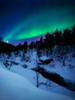 Aurora and a Full Moon over Tennevik River, Troms County, Norway Poster Print by Arild Heitmann/Stocktrek Images - Item # VARPSTAHE100021S