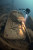 Diver exploring the SS Empire Heritage shipwreck Poster Print by Steve Jones/Stocktrek Images - Item # VARPSTSJN400784U