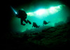 Cavern divers enter cenote system in Mexico's Yucatan Peninsula Poster Print by Karen Doody/Stocktrek Images - Item # VARPSTKWD400029U