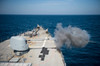 An MK-45 lightweight gun is fired aboard USS Arleigh Burke Poster Print by Stocktrek Images - Item # VARPSTSTK108403M